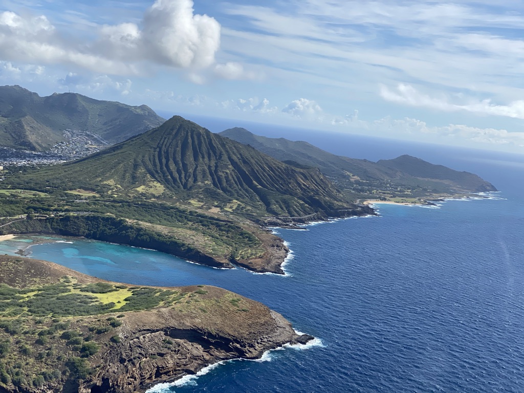 Hawaii's Oahu Coastline from Helicopter