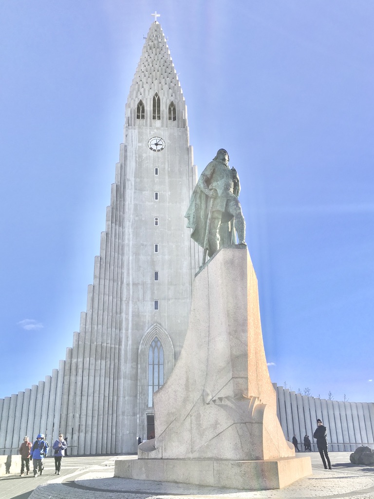 statue of Leifur Eiríksson at Hallgrímskirkja in Reykjavík, Iceland
