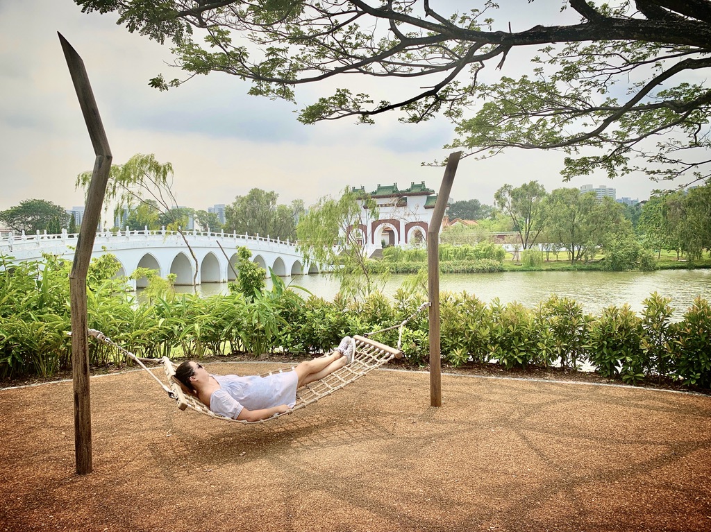 Singapore Chinese Gardens - Travel Girl in Hammock