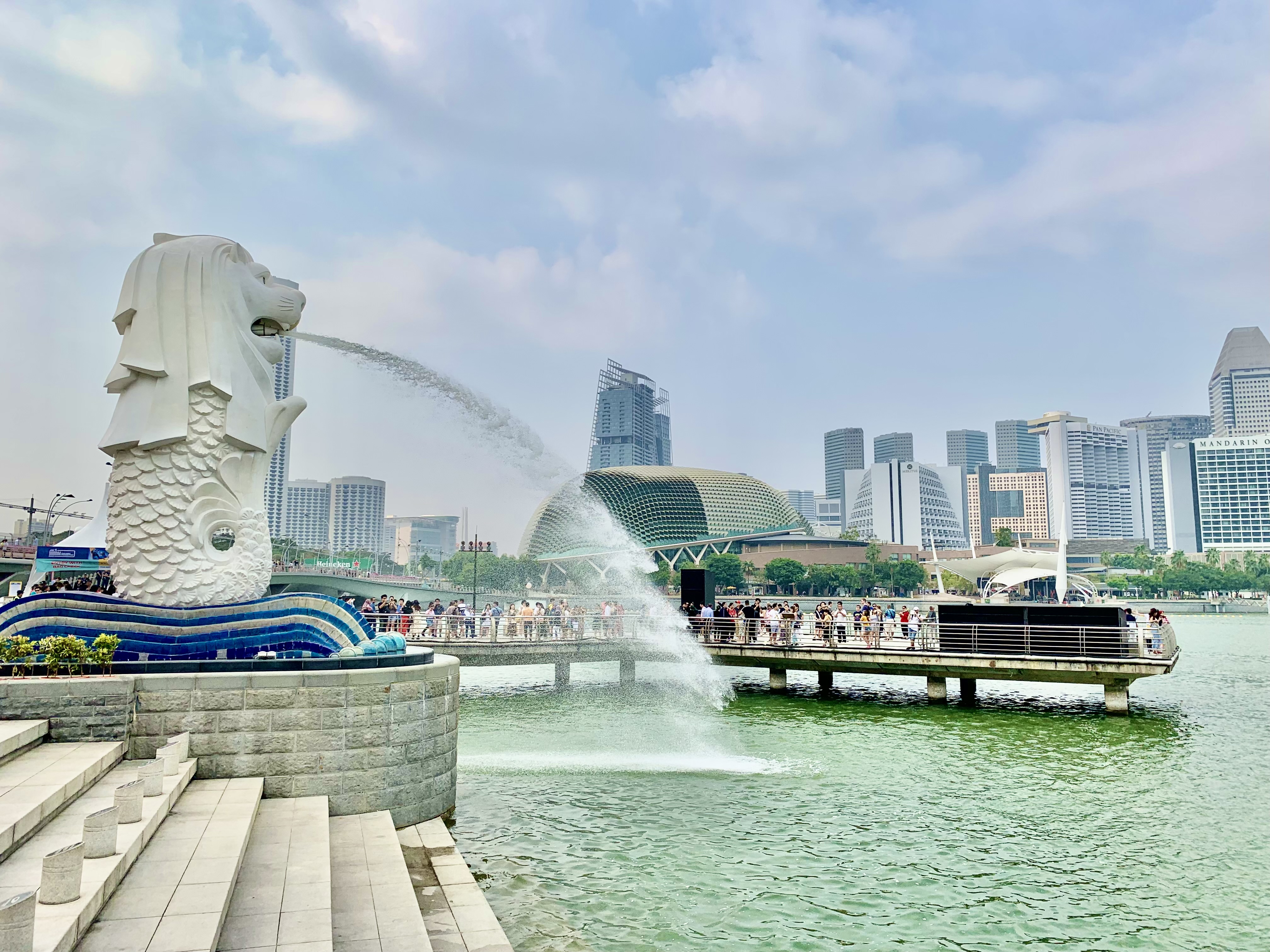 Merlion at Merlion Park at Marina Bay